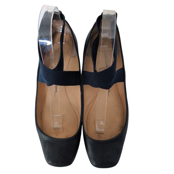 Leather Mary Jane Ballet Flats 10 Square Toe Minimalism Comfort Preppy Casual - Picture 5 of 7